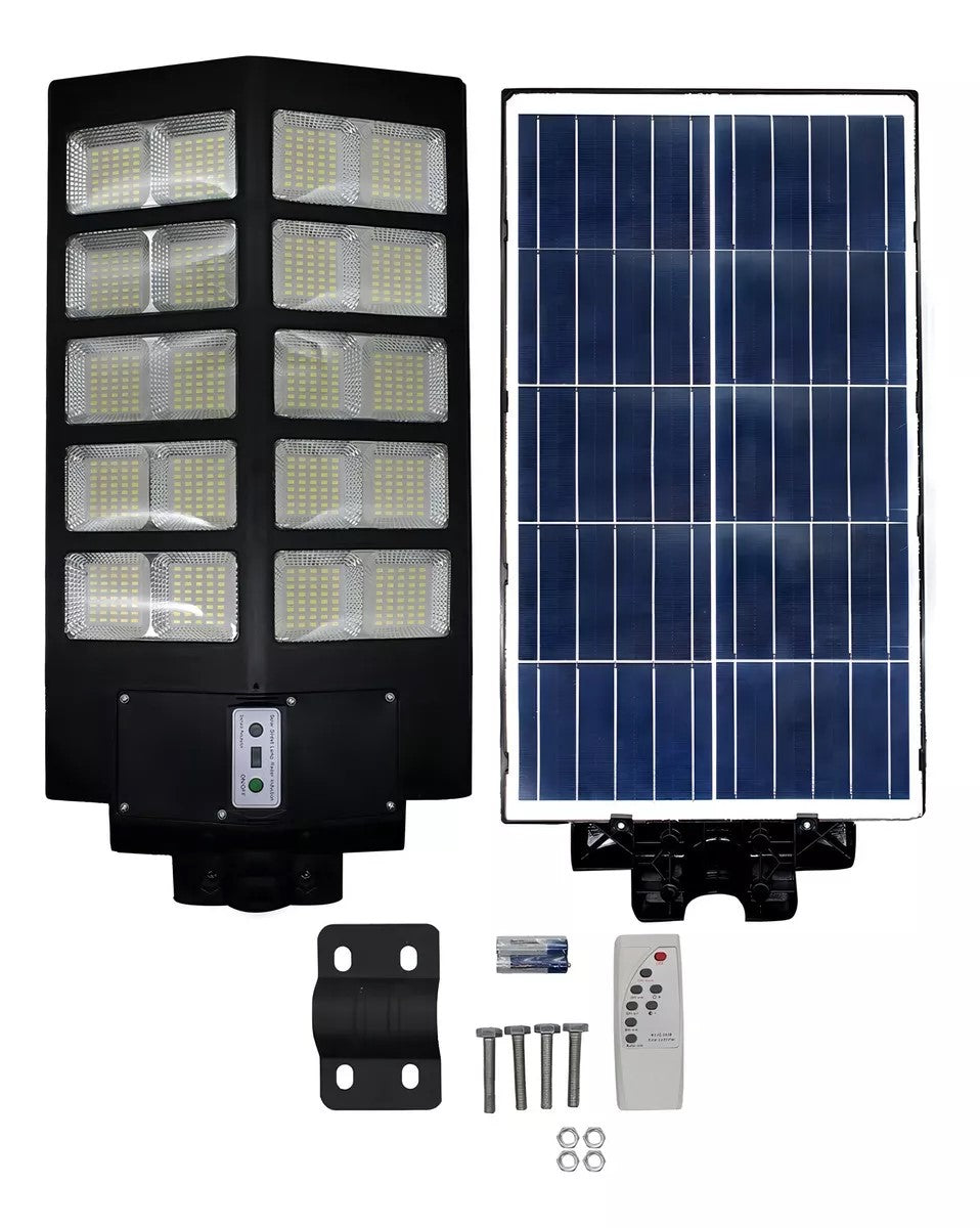 Luminária Solar Pública Poste Rua Led 1000w Com Sensor Cor Preto