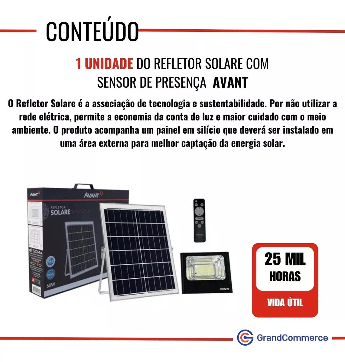 Refletor Led 60w Solar Sensor De Presença 6500k Avant Cor Da Luz Branco-frio