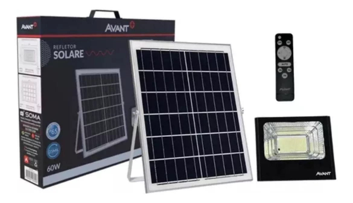 Refletor Led 60w Solar Sensor De Presença 6500k Avant Cor Da Luz Branco-frio