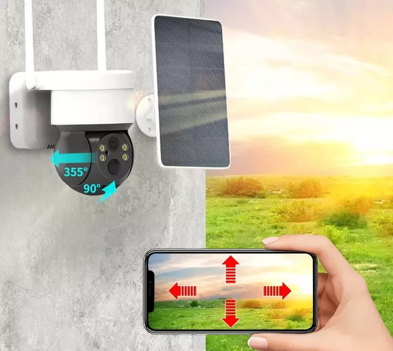 Kit 2 Câmera Segurança Externa E Interna Wifi Placa Solar Hd