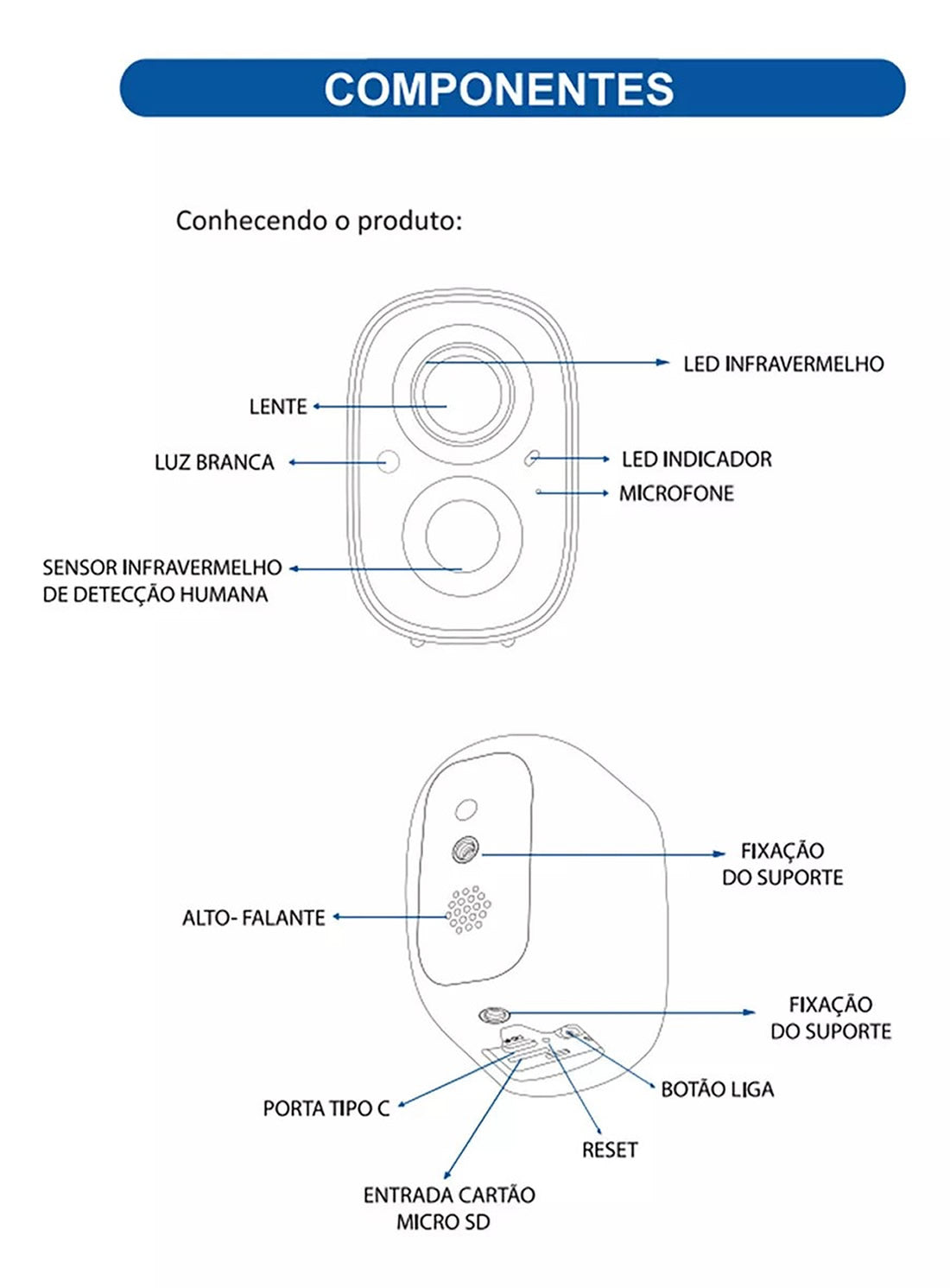 Câmera Inteligente Wifi Novadigital Externa Bateria Solar HD Nuvem IA IP Alexa APP Vico Home