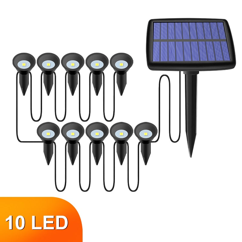 Iluminação Para Jardim Estilo Holofote Solar de 2 a 10 Leds
