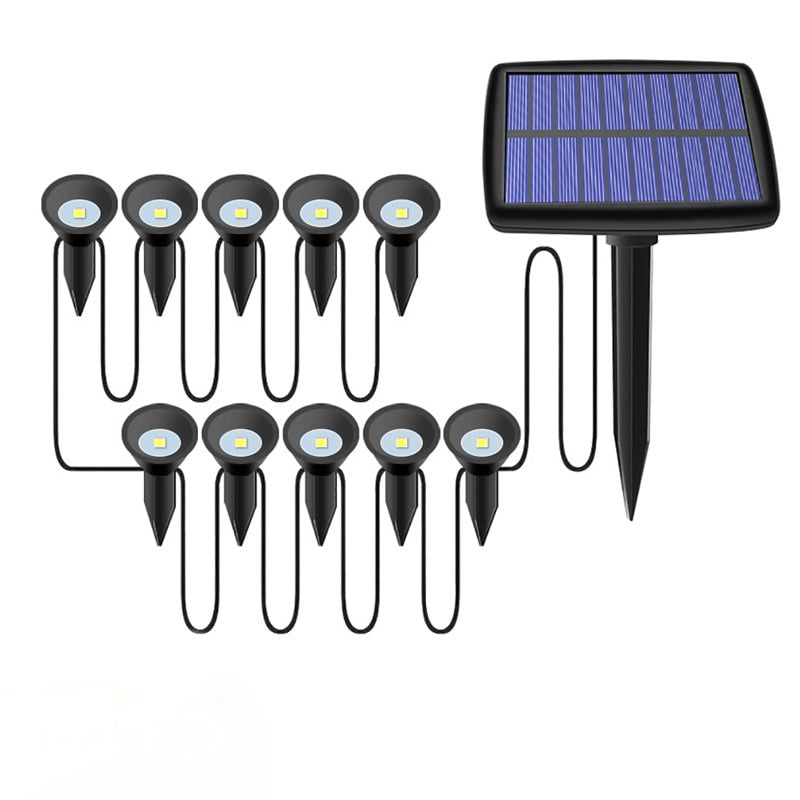 Iluminação Para Jardim Estilo Holofote Solar de 2 a 10 Leds