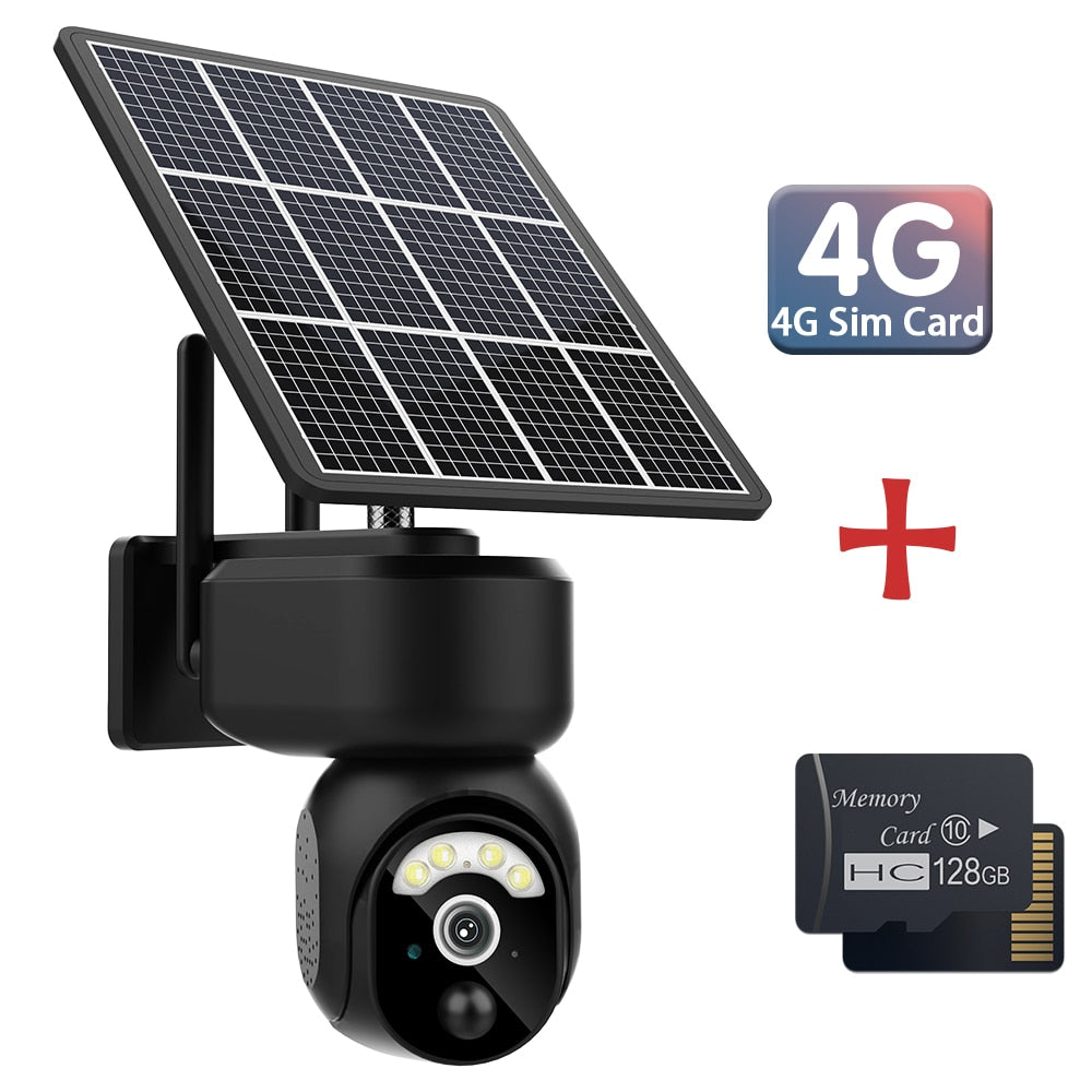 Câmera de Segurança Painel Solar 10W, 4MP, 4G