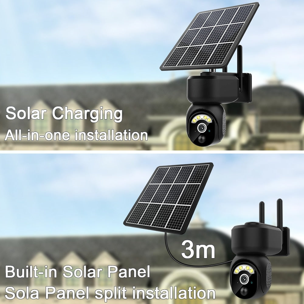 Câmera de Segurança Painel Solar 10W, 4MP, 4G