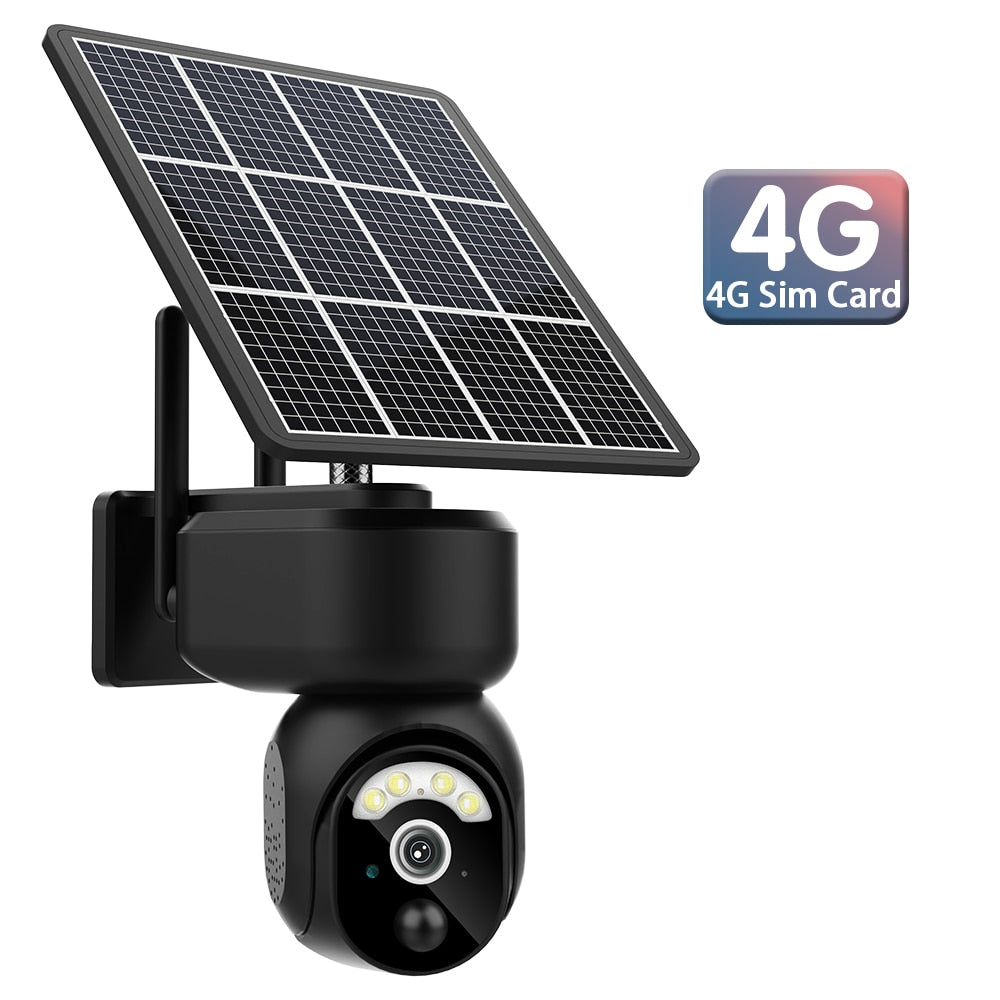Câmera de Segurança Painel Solar 10W, 4MP, 4G