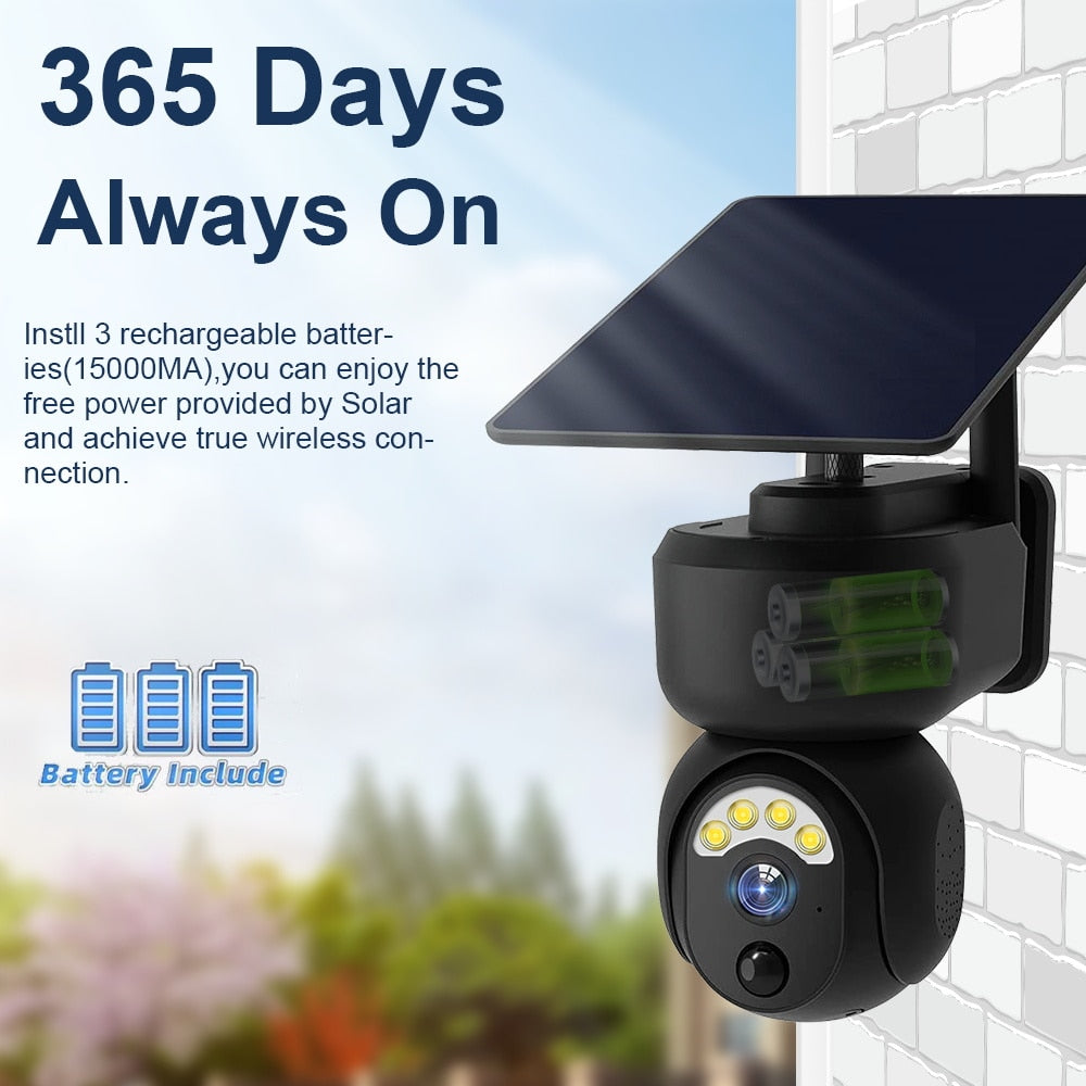 Câmera de Segurança Painel Solar 10W, 4MP, 4G