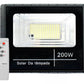 Refletor Solar Led Holofote 200w Placa Bateria Prova Dágua Carcaça Preto Luz Branco-frio