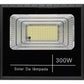 Refletor Solar Led Holofote 300w Placa Bateria Prova Dágua Carcaça Preto Luz Branco-frio