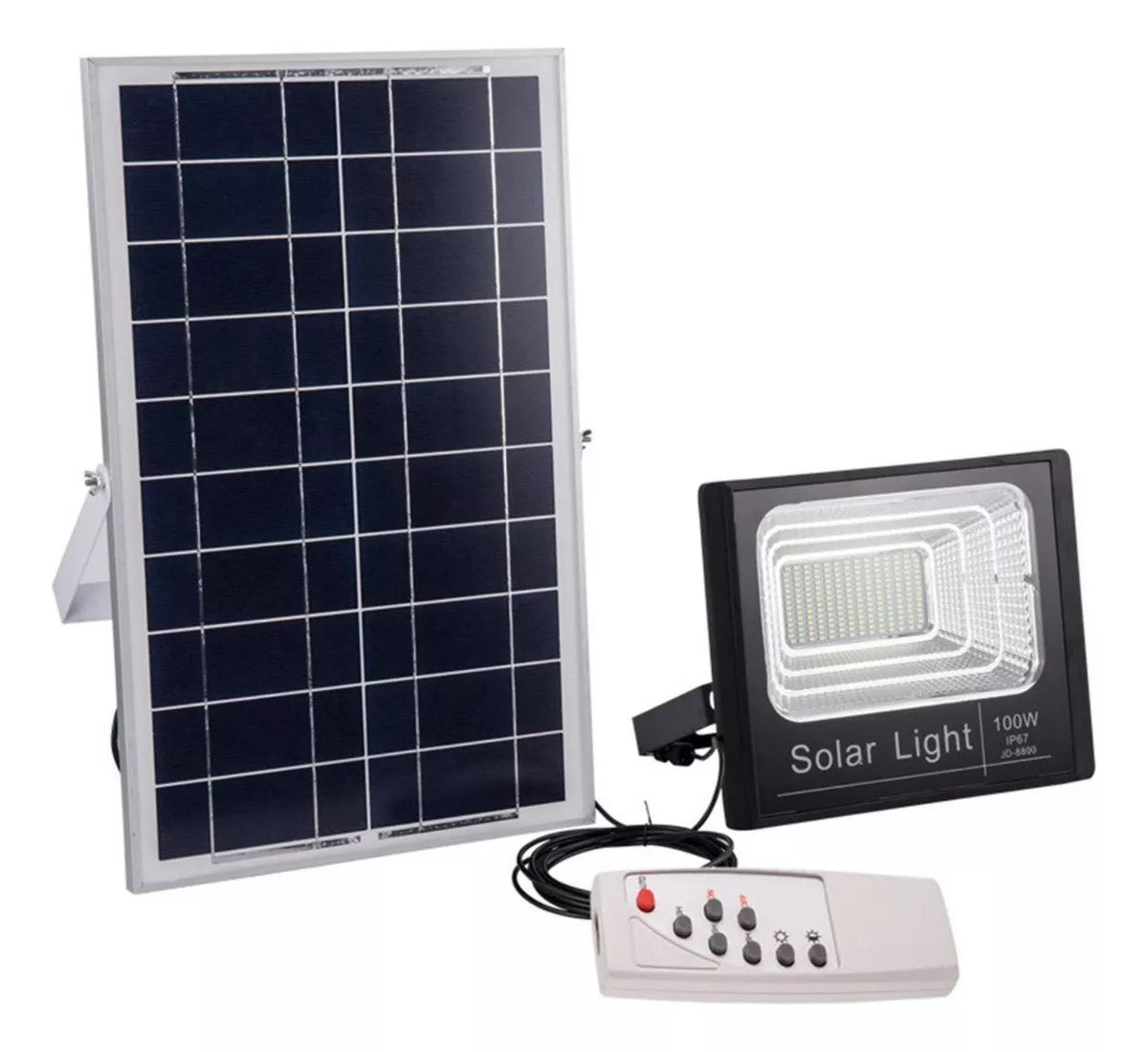 Refletor 100w Led a Prova D´àgua Energia Solar Controle Remoto Holofote Completo