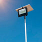 Refletor Solar Led Holofote 500w Placa Bateria Prova Dágua Carcaça Preto Luz Branco-frio