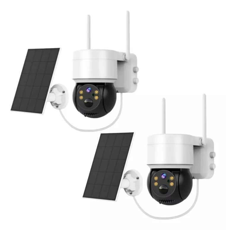 Kit 2 Câmera Segurança Externa E Interna Wifi Placa Solar Hd