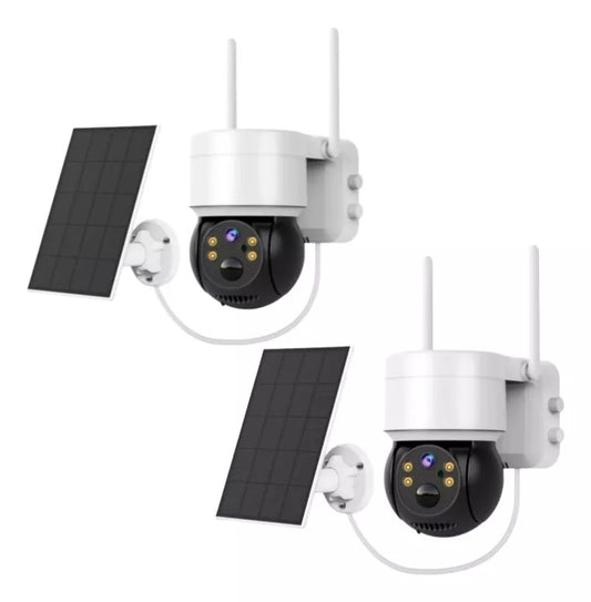 Kit 2 Câmera Segurança Externa E Interna Wifi Placa Solar Hd