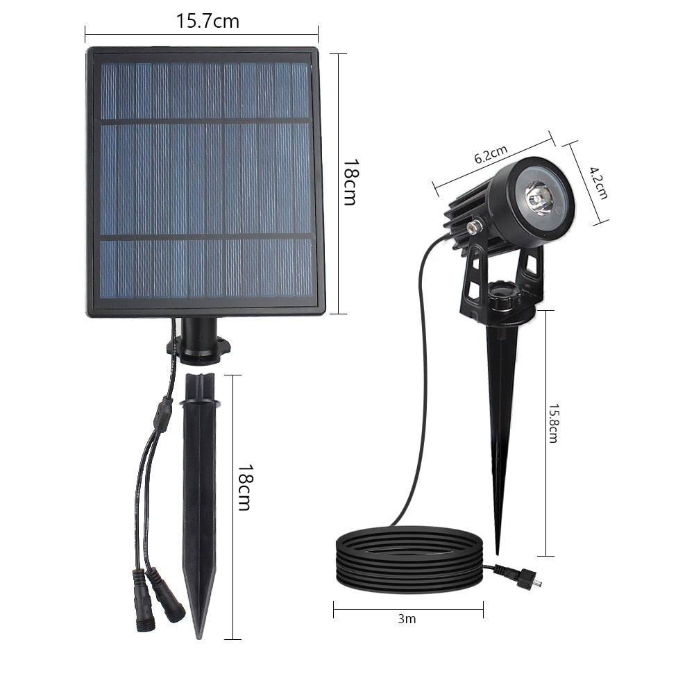 Iluminação Para Jardim Estilo Holofote Solar de 2W