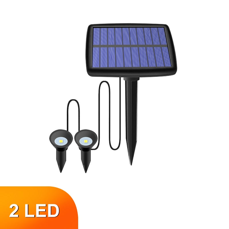 Lâmpada Solar de 2 a 10 leds à prova d'água para decoração de jardim, áreas externas, caminho, quintal, gramado