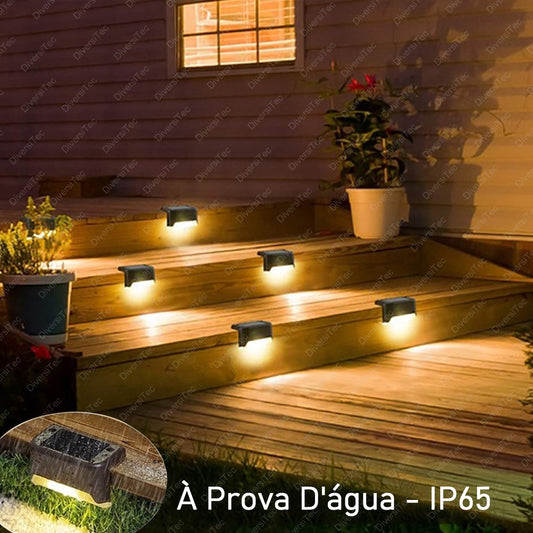 Iluminação Solar Decorativa Para Escadas